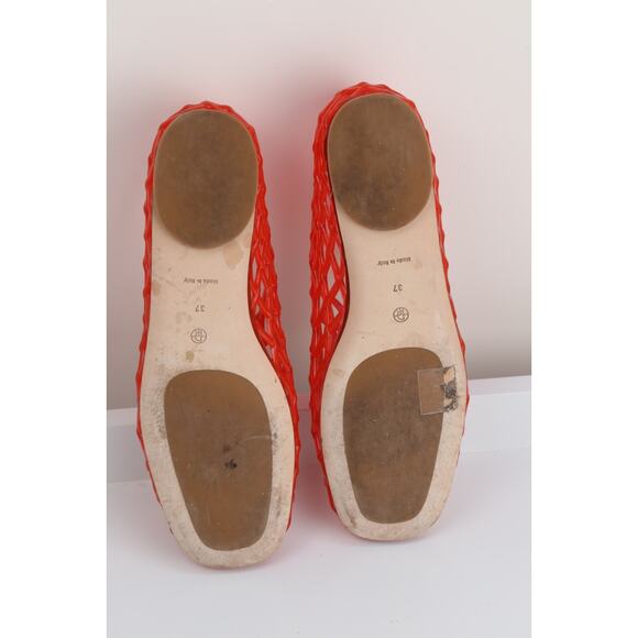 The Row Mara Red Fishnet Jelly PVC Cut Out Cage Flat Sandals Designer Shoes 37 - Picture 14 of 16